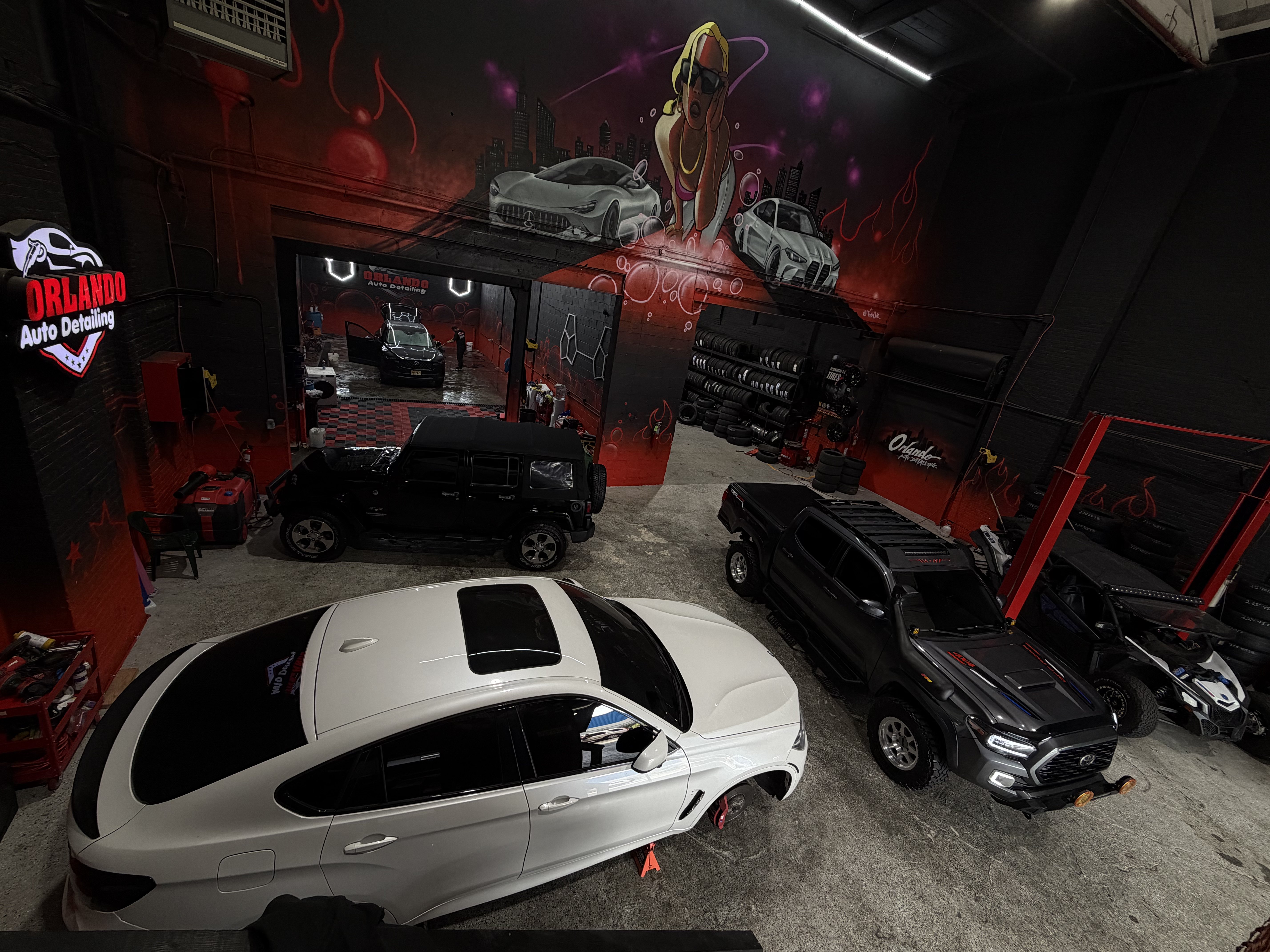 The garage setup