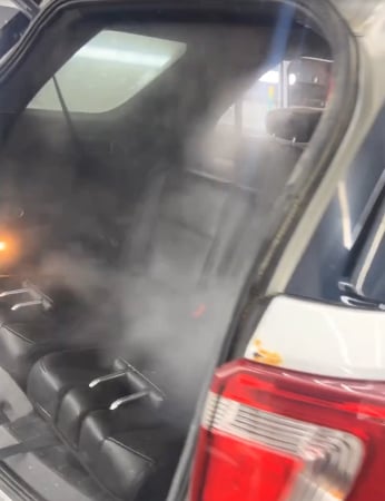 Steam cleaning vehicle interior - Orlando Auto Detailing
